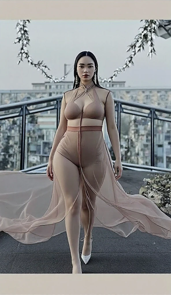 Clear pubic bone contour,,huge,huge,see through transparent clothes。Real-world scenarios,Real character skin,shopping mall department store,High-end fur store,splendid decoration,Brilliantly lit,Focus on people,any camera angle,blur background,Very detailed details