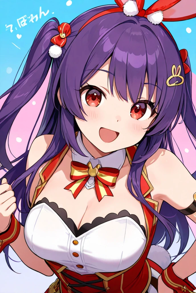 tits out、((NSFW)),1girl in, Kasumi_Maho,Animal ears, cute  face、a junior high school student、Sareme、独奏, tits out、(Spread legs),(((ruffle bikini:1.5))),Rabbit ears,Cute face,Smiling,masutepiece, extremely fine and beautiful,Photorealistic, (On stage),