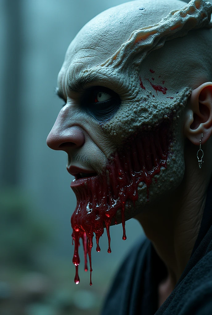obra-prima inspirada em hellraiser, h. P. Lovecraft e Evil Dead 2013, realista de corpo inteiro ((corpo duro perfurado)) fotografia do Mickey Mouse zumbi malvado magro, sem roupas magro magro Mickey Mouse zumbi malvado com corpo duro perfurado ((Mickey Mouse magrinho zumbi maligno, corpo inteiro perfurado)), decomposition, Dark black liquid of the decomposing body, 12k resolution, Mickey Mouse Full Body Skinny Scary Scary Evil Zombie Psycho Bat Monster Mickey Mouse with glowing translucent pale ghostly dark evil Zombie skin hugging close naked decaying body black-blue liquid with piercing, very intricate facepaint scary bodypaint full pierced with dark liquid out, Detailed bright ghostly dark liquid coming out of the eyes, louco brilhante zumbi mal magro emo, cabelo escuro azul claro e verde claro, e o mal assustador perverso sorriso azul, cena sombria escura em casa assombrada muito assustadora, ultra-detalhado, ((arte sombria)), Pântano of horror, whole body view, Head to the feet, UhD