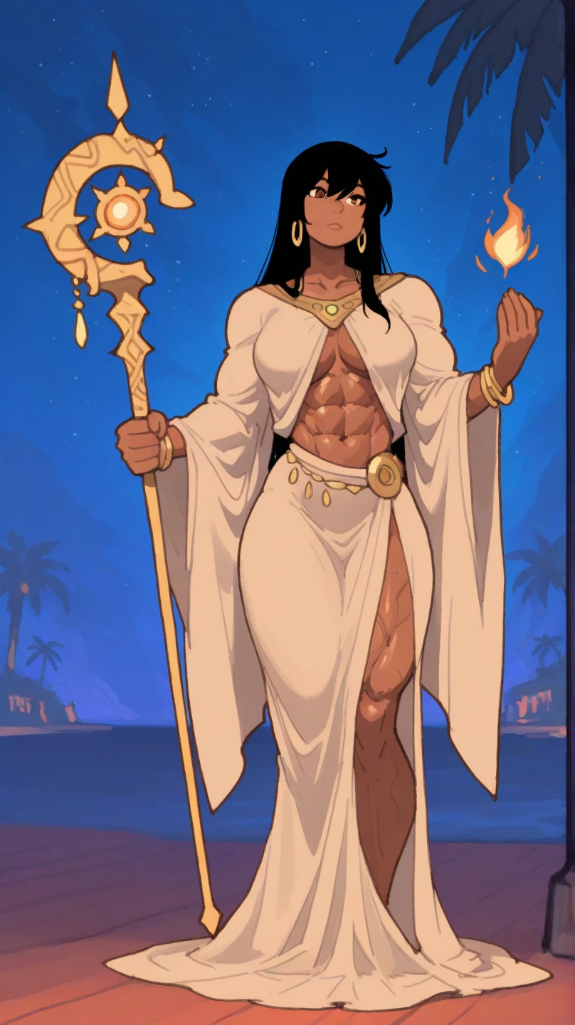 50-year-old indian female ifbb, (extremely translucent shimmering dress), (reflective gold shiny bra), (glowing iridescent thong), sheer arab pants, thick lips, mature allure, dark skinned