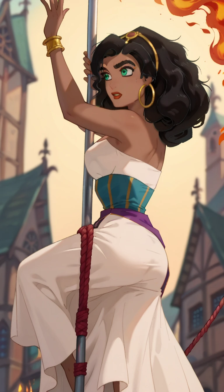 esmeralda hairband, bare shoulders, dress, puffy short sleeves, corset, purple skirt,
Low detail, Line art, vector art, colors , by katsuhiro otomo and masamune shirow and studio Ghibli and yukito kishiro
bsft <lora:sxzEsmeraldaDisney_sxzEsmeralda:0.8>