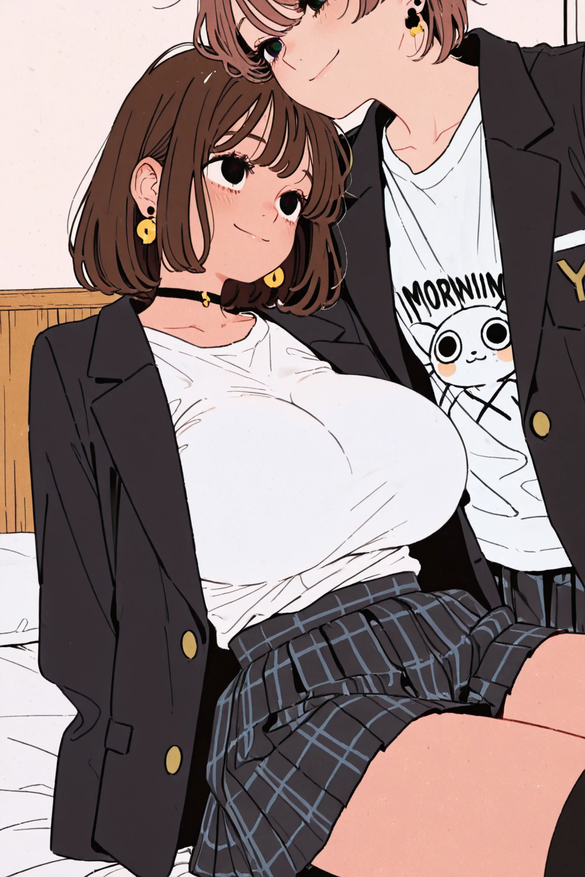 masterpiece, (((1 littleboy))) ,1 girl ,(((littleboy and women))) ,Big breasts, Big nipples, NSFW ,(orgasm), (heart eyes), uniform blazer, (Man sucking on woman's breasts) ,((breastfeeding)) ,nipple sucking ,(((lap pillow))), Patting the head