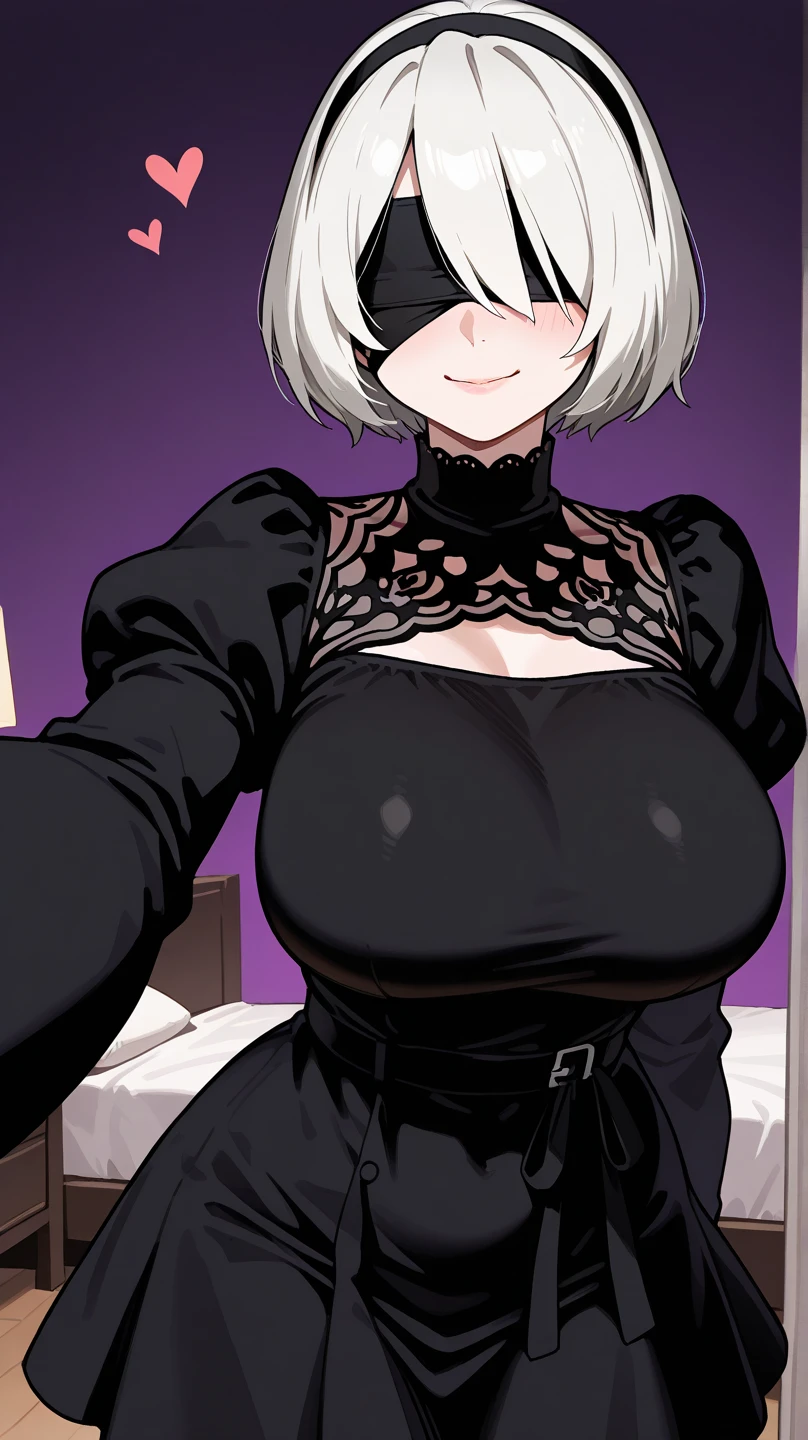 score_9, score_8_up, score_7_up, score_6_up, score_5_up, score_4_up, solo, 2B from Nier automata, ((thicc mature mom)), short white hair, black blindfolded, 2B's yorha uniform, big thick full lips, ((pouted lips)), ((full body)), ((NSFW)), sexy, seductive, alluring, cute, (((gigantic breasts))), sagging breasts, big nipples, wide hips, thick thighs, huge ass, breasts focus, (((two Pov hands groping breasts firmly))), (((from pov))), looking at viewer, ((upper body)), hands behind back, ((cowboy shot))