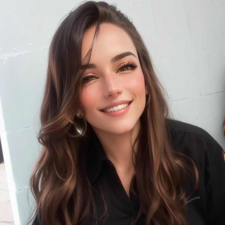 Araffe mulher com longos cabelos cacheados usando brincos coloridos e um top rosa, brincos enormes e maquiagem queer, Justina Blakeney, Violeta Myers, wears an egyptian ankh necklace, ela tem cerca de 1 6 anos de idade, taken in the early 2020s, she is in pure bliss, bonito e sorridente, brincando de camisa rindo