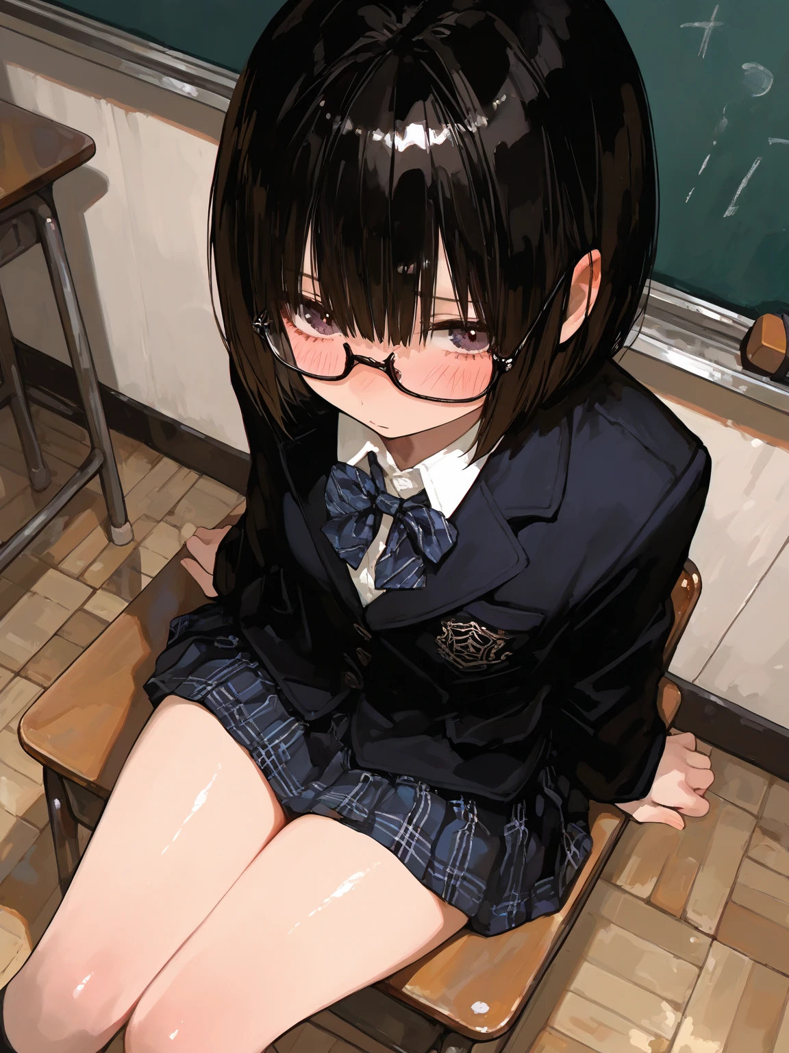 nsfw,(((masterpiece))), (((best quality))),((masterpiece:1.5)), (best high quality), (ultra high res), (ultra highly detailed), (8k:1.3),anime colored,perfect hands, perfect fingers, perfect legs,(cowboy shot,from front),(forehead:1.2),1woman,solo,idolmaster, ((arisu tachibana)),(14years, beautiful girl), (beautiful eyes),((((beautiful hair)))), (long straight hair),(((black plastics flame glasses))), (wet hair), (wet skin), ((Sweat)), ((vapor)), (flat chest,small breast), (expensive),((wariza)),(spread leg),(open pussy),(love juice:1.2),(many sweat:1.5),(pubic hair:1.3),(bottomless:1.5),(elementary school uniform:1.5),((open clothes:1.5)),(undressing)(wet clothes),(no bra,no panty),(open your mouth), ((a big smile)), ((out tongue)),(Nice touch), (one eye closed), (saliva),(nose blush),(bukkake:1.6),(cum on face,facial:1.4),(multiple penises, surrounded, multiple boys),(class room,twilight),blurry background,motion lines,looking up at viewer,),(dynamic pose),(spoken heart:1.5),(peace sign:1.5),(class room,background:1.5),(bloom:1.3),(Commemorative photo 1.5),(happy Face:1.3),(ahegao),(sex:1.5),(bitch:1.5),(grin:1.3),(look at viewer),