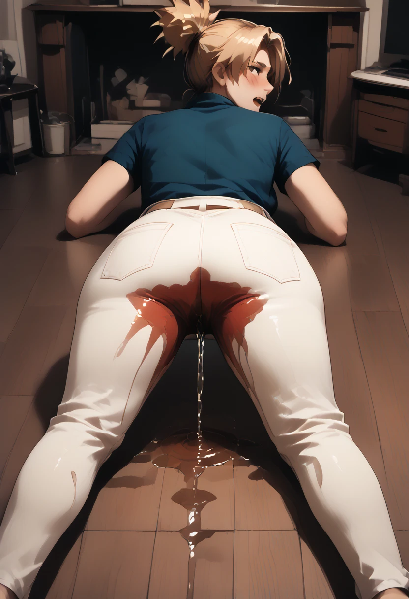 (best quality:1.3), yaoyorozu momo, peituda, clivagem, collant, (Pov, Fechar Tiro), sorridente, curvy, Rear view, nsfw, pussy, cum on ass, cum, cum in ass