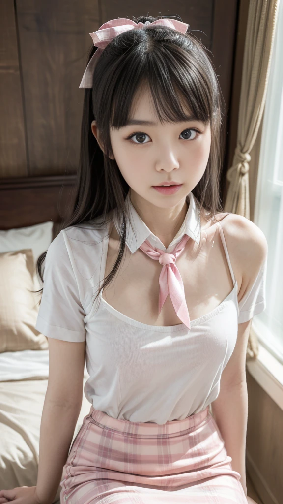 ((Highest quality)), ((masterpiece)), (detailed),((in the school)),One girl, ((nude)),, panty shot,((flat chest:1.4)), (stare at viewer with stern eyes:1.5),(bitting own lip:1.1),(angry:0.9),nose blush,(shamefull:1.2), surprised, Beautiful Korean Women, Beautiful young Korean woman, Young and adorable Korean face, Gorgeous Young Korean Woman, Korean Girls, Girl cute beautiful face, Portraits of Korean female idols, Young and pretty Asian face, Cute natural anime face,Asian pretty face,((glistening eyes)),((glistening eyes )),((large eyes)),(( pretty eyes)) ,(detailed),Perfect Face,((One girl)), ((clear eyes)),((show nipples)),((beautiful skin)), don't wear anything,((A bow tie)),((Sailor suit))