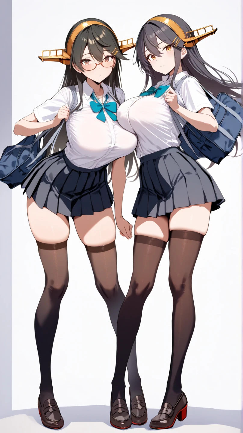 2 girls, smile:1.3, shirt, skirt, (small),((classroom:1.5))、、(blush:1.3)、((青いチェック柄のskirt:1.5))、Cowboy Shot、(skirt lift:1.3),(Highly detailed panties:1.3)、(Highly detailed white panties:1.3)、、(skirt that rolls up:1.3)、(Full-fledged panties:1.5)、,((Pure white cardigan))、