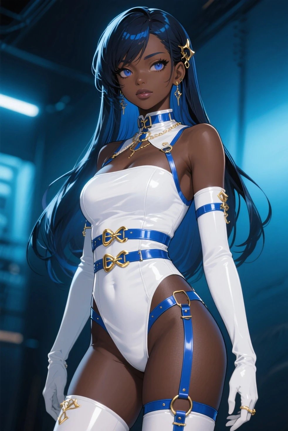 (masterpiece,best quality, detailed), 1girl, solo, outdoors, ahegao, mizuki yukikaze, hair ribbon, see-through leotard, one-piece tan, thigh boots, elbow gloves, grey gloves, cropped jacket, puffy sleeves, see-through, showgirl skirt, pubic tattoo