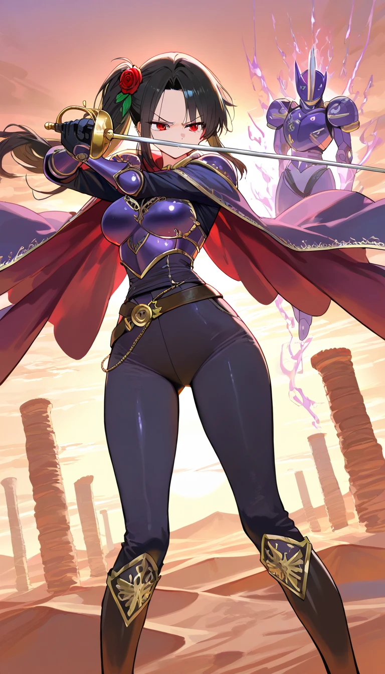 sexy pose, pink hair, (short bangs hair:1.36), detailed yellow eyes, narrow waist, depth of field, 1girl, (on a background:1.3), (full body), big breasts, wide hips, athletic figure, ((thigh cutout)), (((dark skin))), walking,*priestess, pullover, , walking flipflops, long skirt, medieval clothing, solo, floral crow, staff, wizard, full body, flipflops, medieval village, long robo, long skirt, big skirt, pants