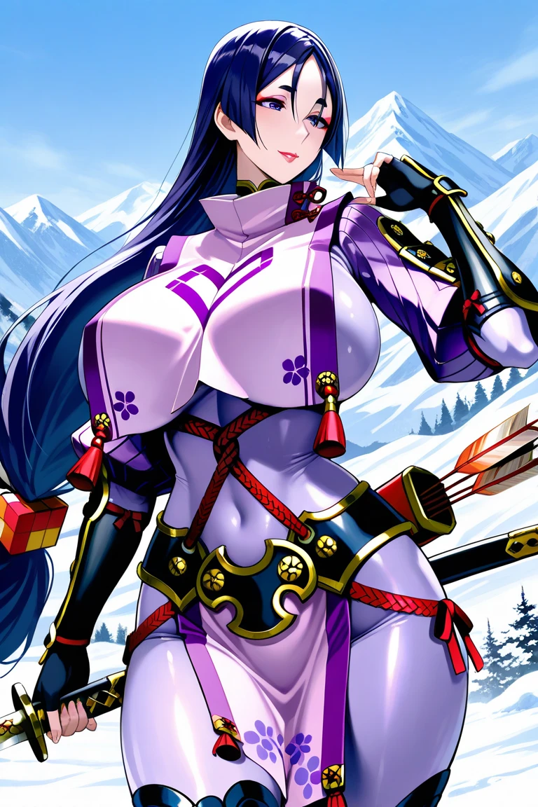 (masterpiece, best quality:1.2), cowboy shot, solo, 1girl,bambietta basterbine, sexy outfit, NSFW, nip slip, lewd, revealing outfit, big breasts, katana, sexy back, sleeveless, minimal clothing, ponytail, beautiful, wardrobe malfunction, looking at viewer, absurdres, high res, ultrasharp, 8k, masterpiece