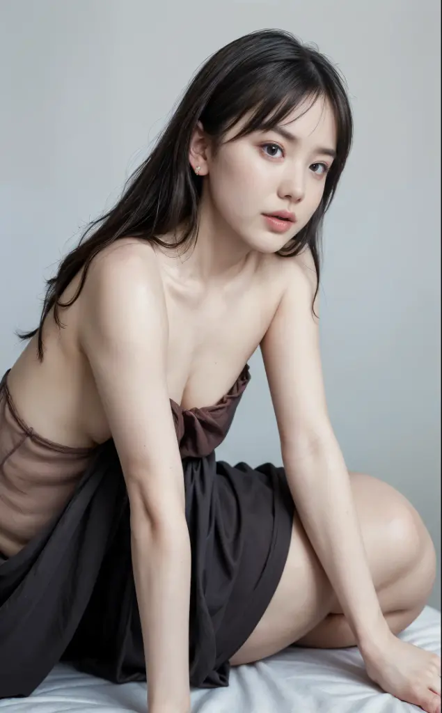 ulzzang -6500-v1.1, (Raw foto:1.2), (Photorealsitic:1.4), a beautiful detailed girl, extremely detailed eye and face, beatiful detailed eyes, Ridiculous, unbelievable Ridiculous, huge filesize, ultra-detailliert, hight resolution, ighly detailed, top-quality, masterpiece, Kemomimi, ((Black off-shoulder knit mini dress)), illustratio, ighly detailed, nffsw, unification, 8k wallpaper, astonishing, finely detail, masterpiece, top-quality, Highly detailed ticker uniform 8K wallpaper, face lights、Cinematographic lighting、1girl in、sixteen years old、(witheout panties)、((dynamicposes)))、(camel's toe)、(half)、、(Crooked knees and legs sitting))
