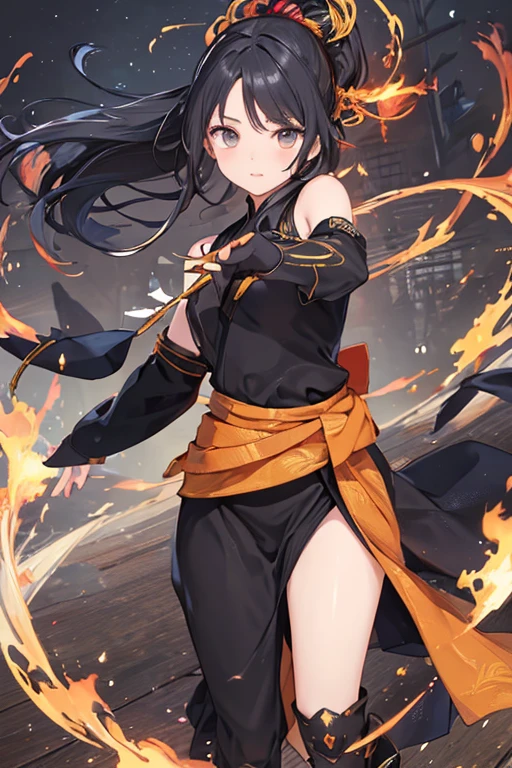 Items: Ninja sword, shuriken, kunoichi outfit
Location: Hidden village or training grounds
State: Engaged in diligent training
Theme style: Action and mysterious world of ninjas