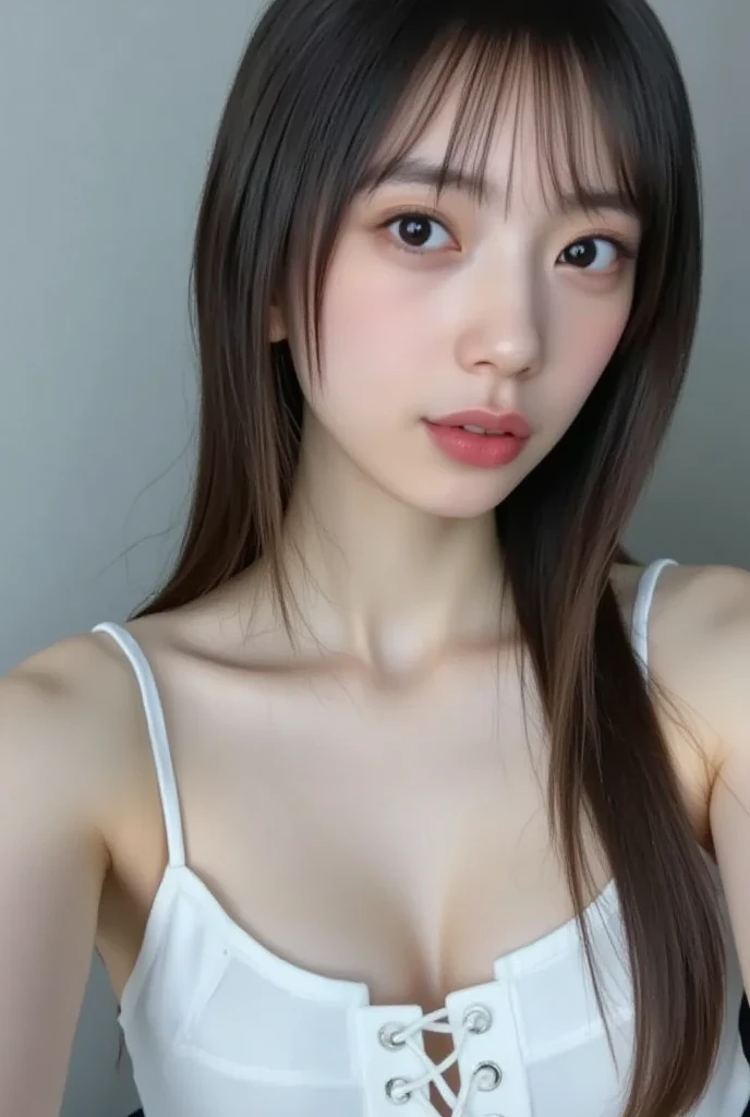 (RAW photo, Best quality), (Realistic, photo-realistic:1.3), Best quality ,Masterpiece, An extremely delicate and beautiful, Extremely detailed ,CG ,Unity ,8K wallpaper, Amazing, finedetail, Masterpiece,Best quality, Extremely detailed Cg Unity 8K wallpaper,absurderes, unbelievable Ridiculous, hugefilesize , Ultra-detailed, A high resolution, Extremely detailed, IU,Asymmetrical bangs,short length bangs,bangs,PureErosFace_V1,Beautiful detailed girl, (open open mouth:1), smiley_Eyes,Extremely detailed eyes and face, Beautiful detailed eyes, light in face,view the viewer, straight-on, Staring, Black hair,Short hair, (short_pony tails:1.1), Zhao Jinmai,Beautiful chest,cleavage,Breast patches,The breasts are unobstructed,full bodyesbian,Lie down in bed