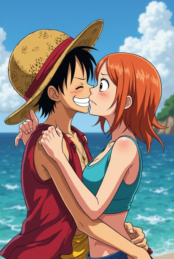 Luffy licking Nami's pussy