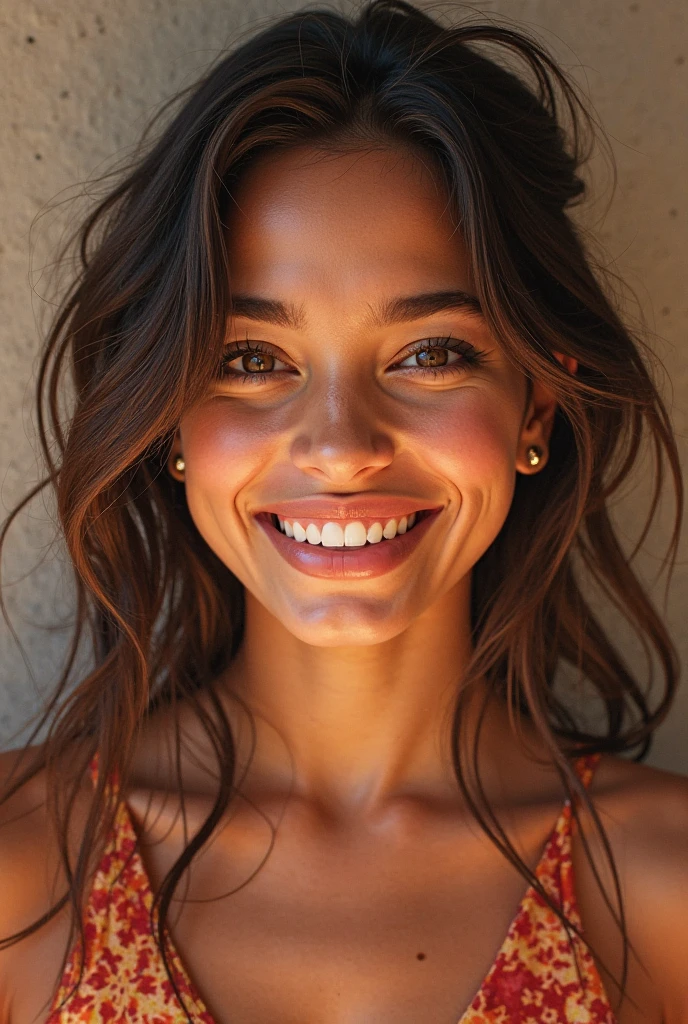woman without clothes, nalgona and sticking out his tongue excitedly