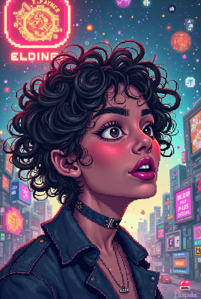 a digital painting of a woman with red hair, cyberpunk art by Josan Gonzalez, behance contest winner, afrofuturism, synthwave, neon, glowing neon