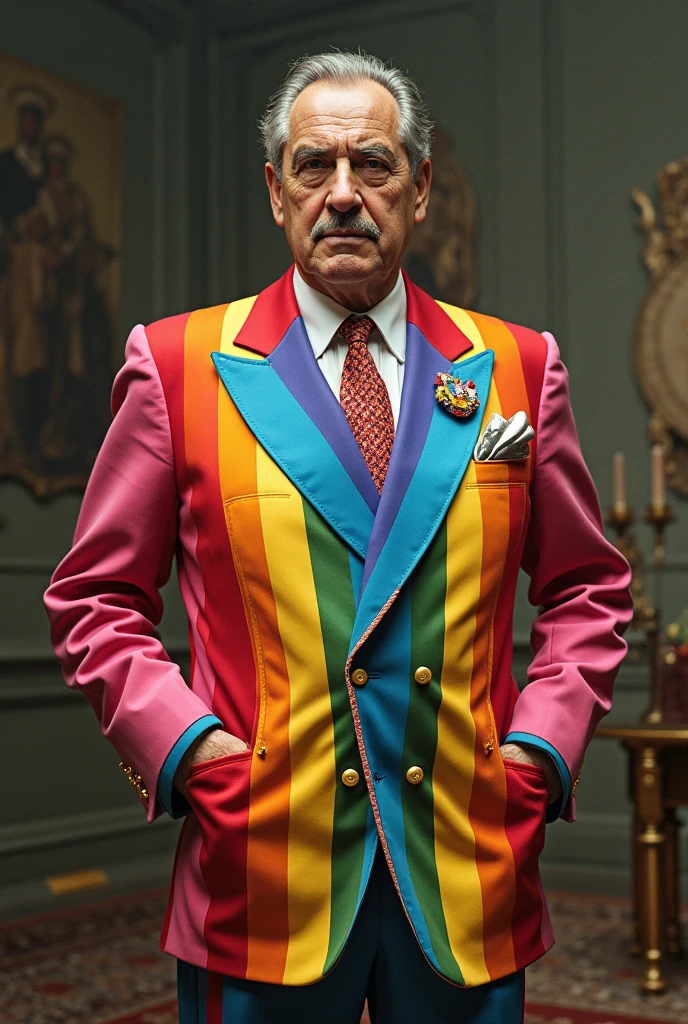 A circus ring master holding a ring