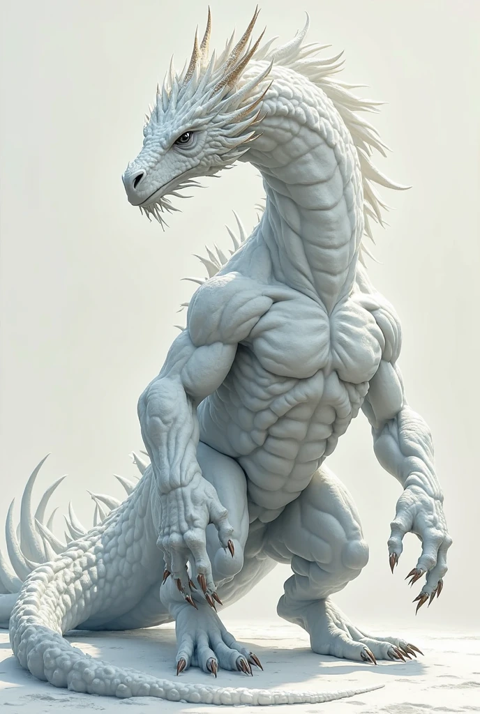 Lonely marble statue of a hydra, no background, no color, blank background, empty background