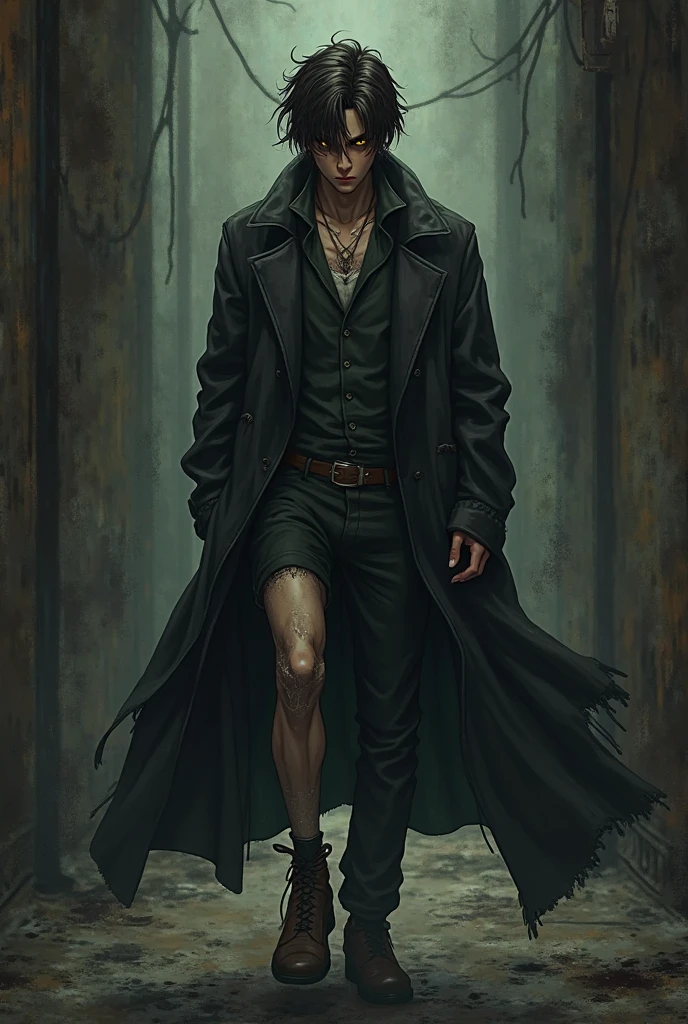 I want a picture about the murderer Jean-Baptiste Grenouille who Physically, He is a scrawny boy, sound, hunchbacked and with a deformed foot