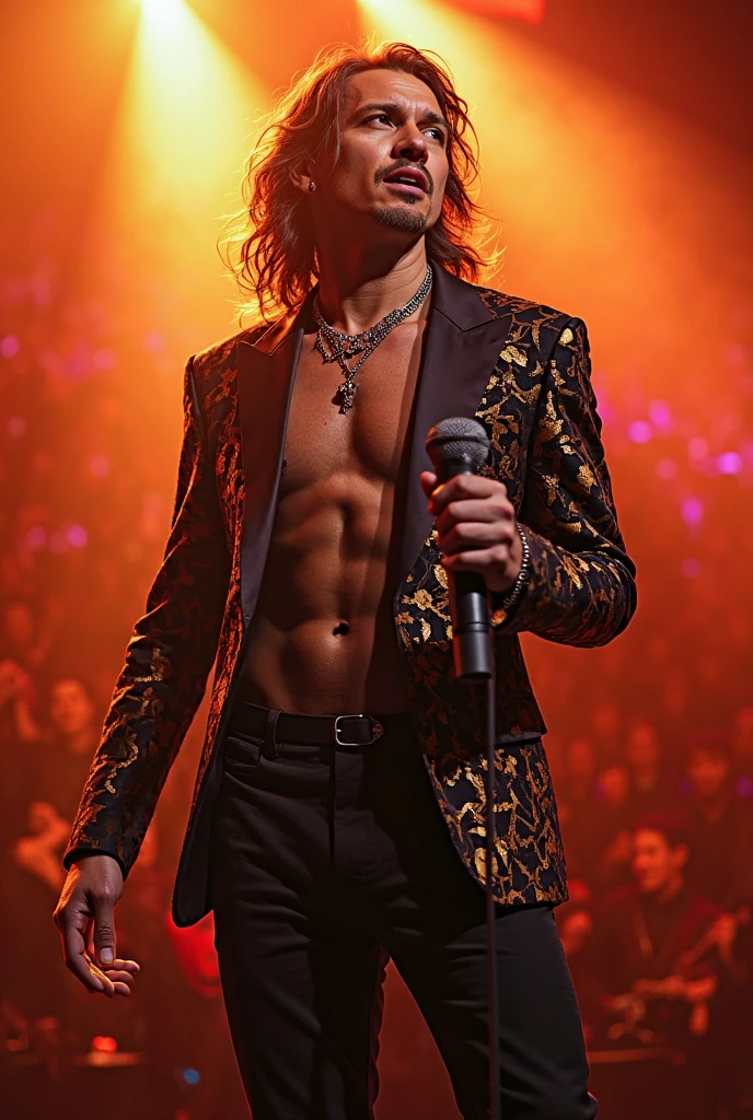 4k picture of Jimmy urine, James euringer lead singer of mindless self indulgence oiled up in shorts clear oil all over his body