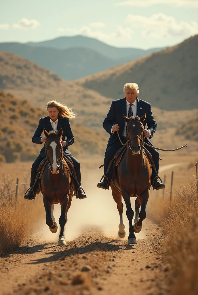 Realist Sigmund Freud nakedly riding a horse with Donald Trump&#39;s face 
