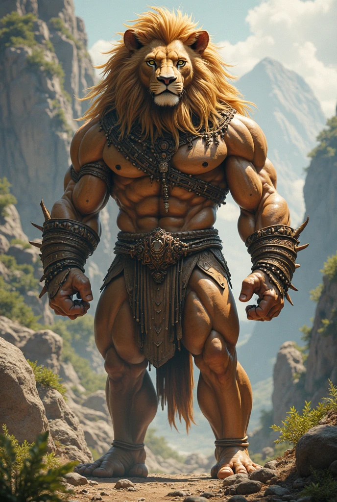 Man with lion face