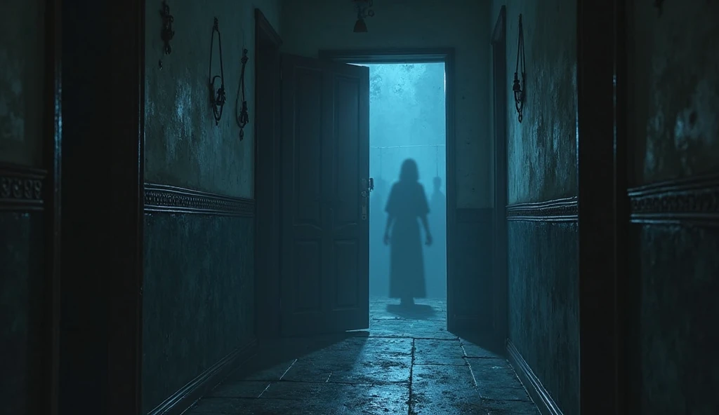 Sentence: "The entire house seemed to come alive with eerie sounds and dark figures moving in the corners of her eyes."Prompt: The interior of the old house, filled with eerie, dark figures lurking in the corners. The walls and floors seem to pulse with life, creating a sense of dread and fear.3D animated cartoon 