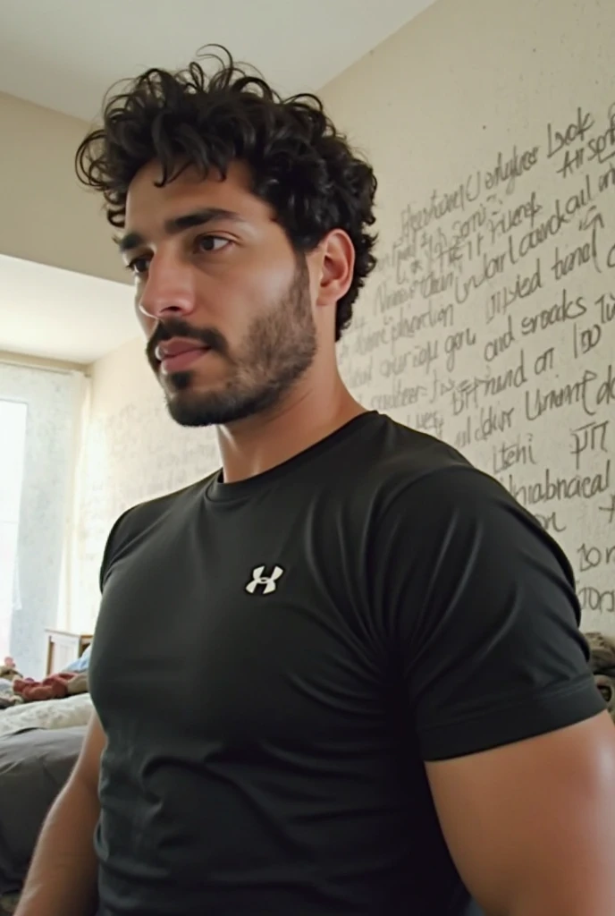 solo, (Caua Reymond) <lora:Caua Reymond:1>, male focus, body shape, t-shirt, abs, (face focus), face details, beauty face