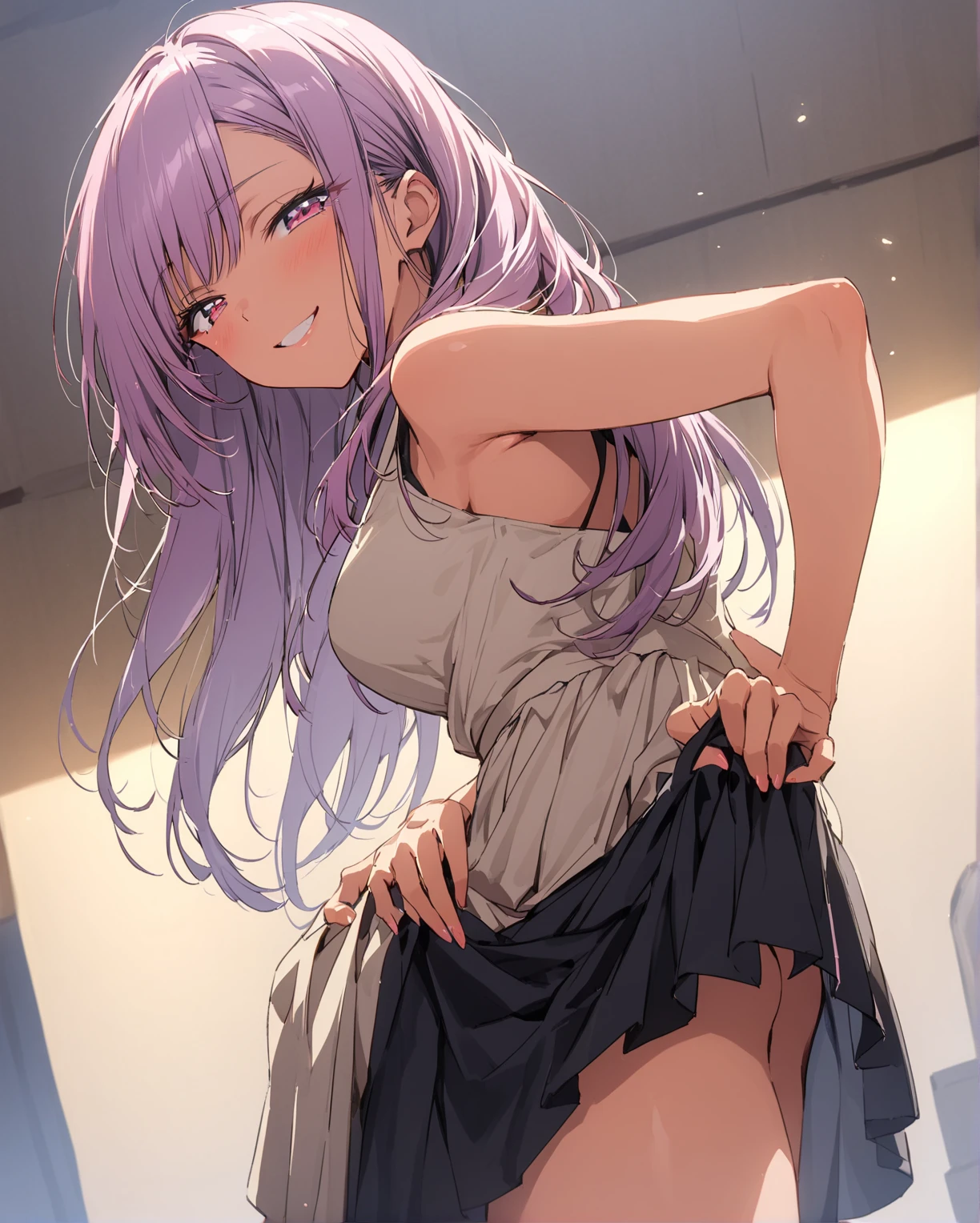 {{From Below}},{{{leaning forward}}},happy,{silver hair}},(Photoreal:1.4),BREAK,{{high quality light pink bra:1.2}},black pleated skirt,School locker room,Decorated panties,緑 medium long hair,{{look far away}},{masterpiece,best quality,illustration},,beautiful medium and large breasts 1:4,16 years old baby pink eye1:4}},high ol girl