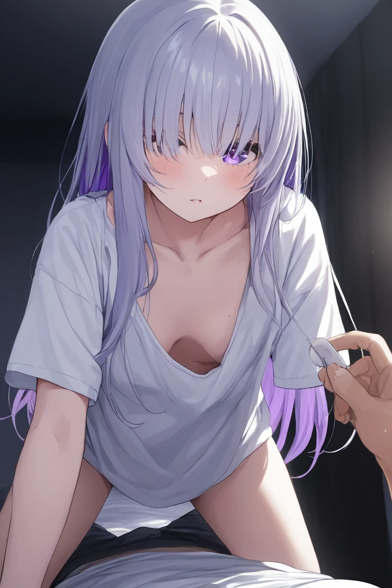 1girl and 1male,Armpit sweat,Shyness,clear,topless,High exposure,Her arms were tied、Suspended by a rope,A man tickles his girlfriends armpits