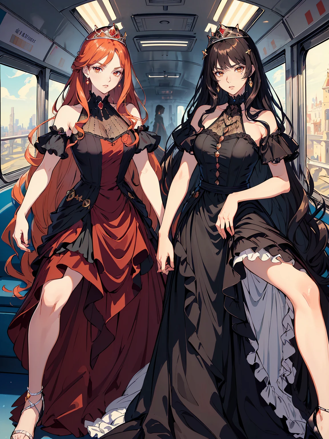 cartoon girl sitting on the floor talking on cell phone, Abigail de Stardew Valley, Thick, female protagonist 👀 :8, pose casual, cel - shaded art style, madeline da celeste, character is in his natural pose, cartoon cute, relaxed pose, female protagonist, hands behind the body pose!, she has long orange brown hair, anya from the spy family x