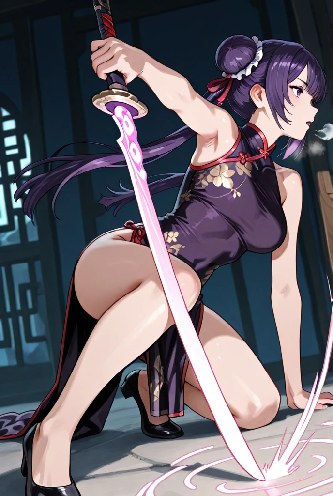 anime girl with a sword and a purple outfit holding a red object, fubuki, inspired by Kamisaka Sekka, swordsman, anime style character, epic anime style, she is holding a katana sword, kunoichi, with large sword, itatchi uchiha, holding katana, katana zero, dramatic wielding katana poseReal-life photos、naked、Loose pussy、Estrus、Girl with tattoo on arm、woman主人公 👀 :8、woman、Real-life photos、Sex、Drooling、Sweat、Ahegao、slender、transformation、Japanese、chest！Real、Realistic、Color photography