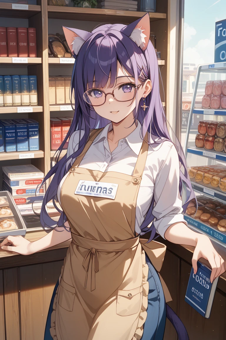 Highest quality、Ultra-high resolution、Fantasy、roleplaying game、Busty female store clerk sweeping the floor with a broom、Inside the flower shop