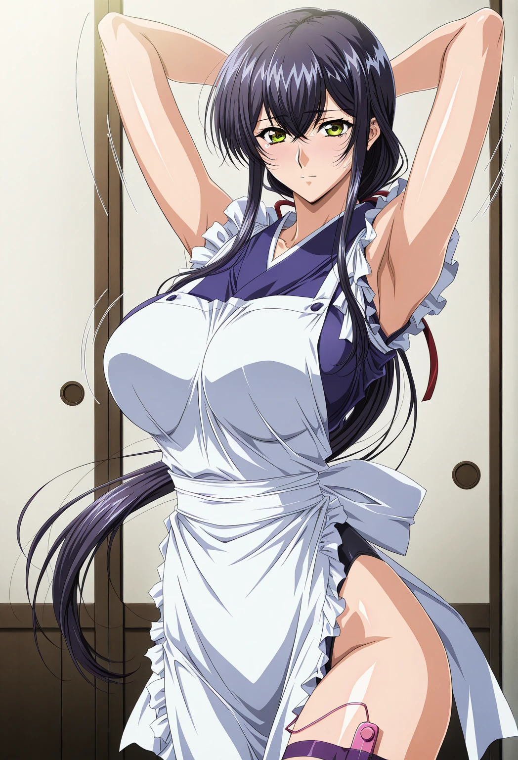 Himejima Akeno、Long Hair、(draw the eyes:1.2)、One person、blush、smile
、On all fours、Spread your legs
、look up 、I can see her cleavage
、(Highest quality)、(Fine skin:1.3)