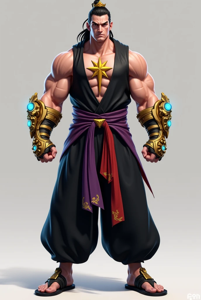 masutepiece, Best Quality, Full body shot, No background, White background, Purple, runner, Soft Mohawk Hairstyles, muscular, a beard, mustache, machine legs
