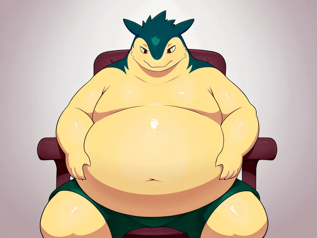 A nude big burly stud with a big cock wearing a pokemon cap. On his bed are 4 sex hungry women (35, big tits, wide hips, juicy pussy, varied weights, wearing sexy pokemon outfits)
