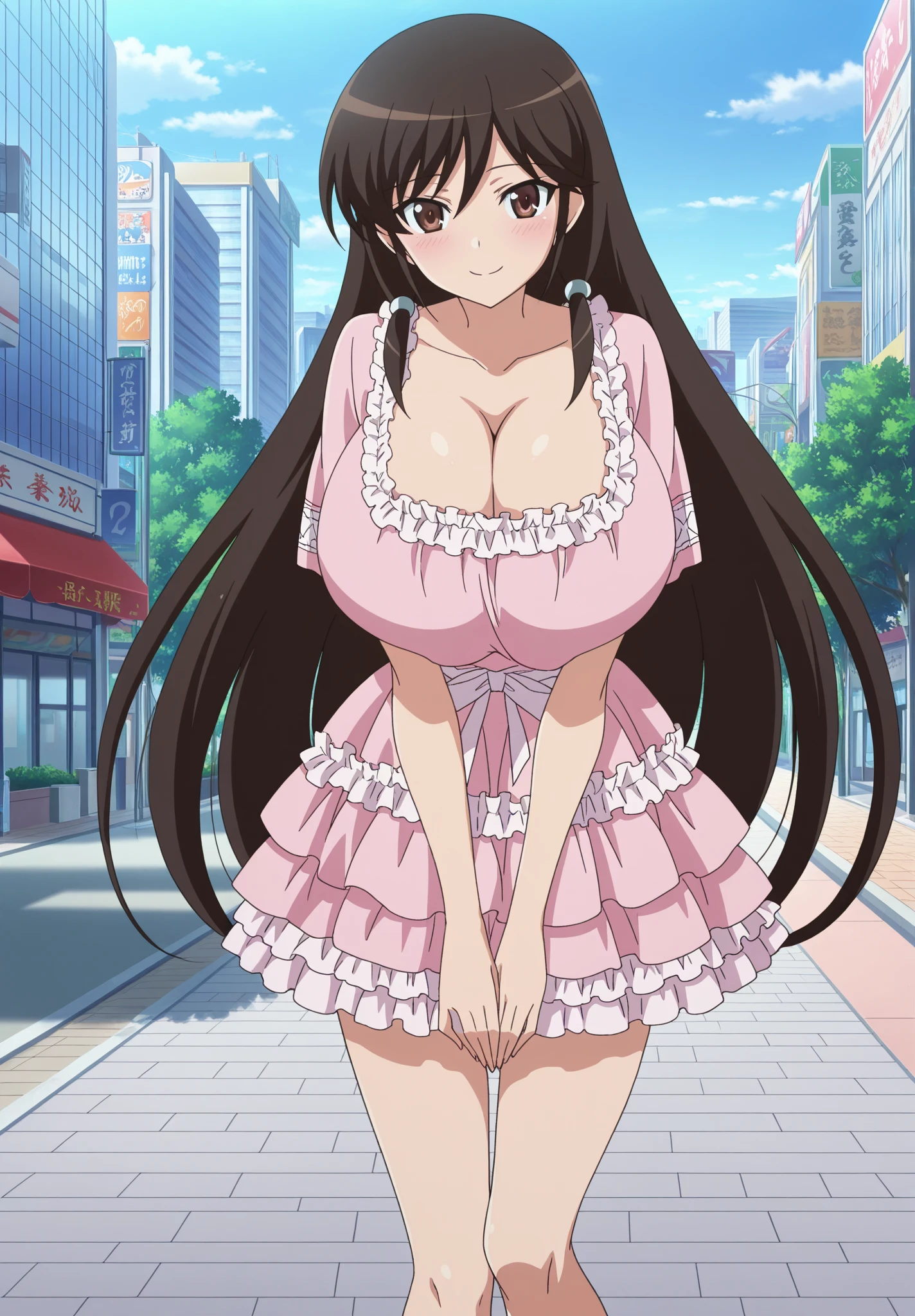 Believe me an anime girl out with big breasts that is round
