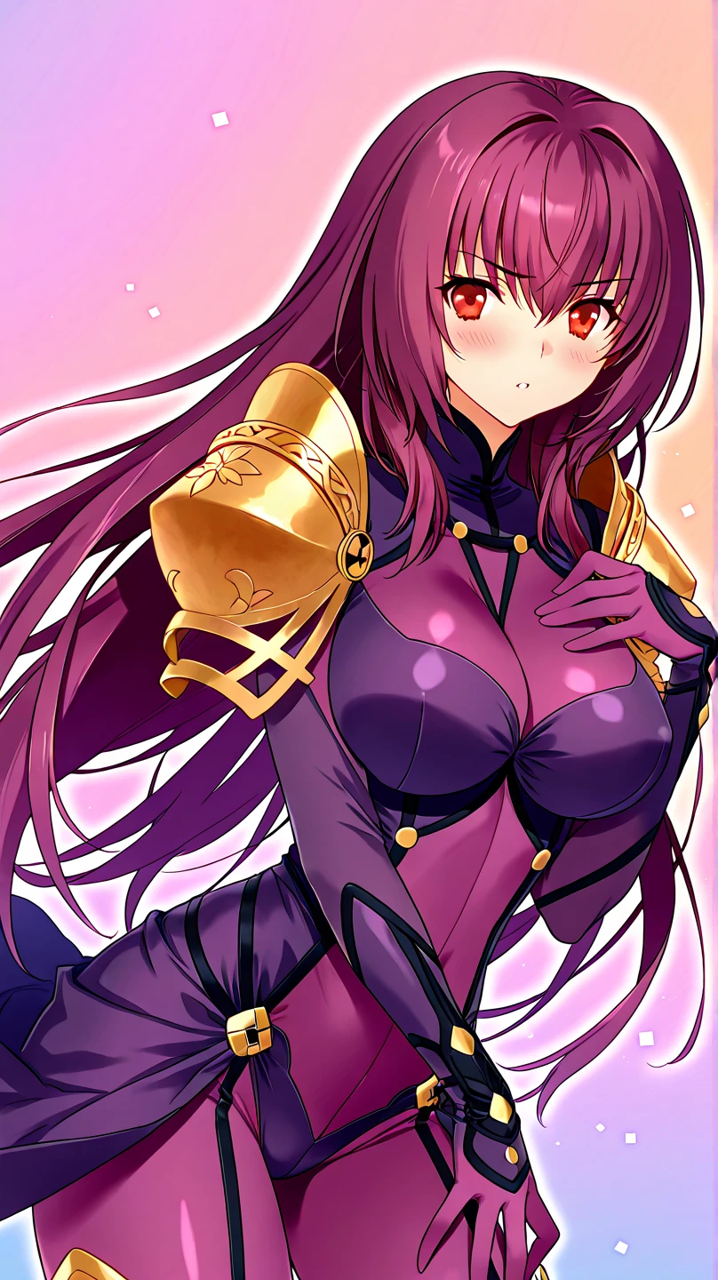 Highest quality、Masterpiece、detailed、4K、8K、Code Geass: Lelouch of the Rebellion、Evil Eye、Artificial eye、Odd Eye、CorneLia_Li_Britannia, 1girl, big_breasts, purple_eyes, (Lipstick:.9), (makeup:.8), DOLLSUIT, saluting