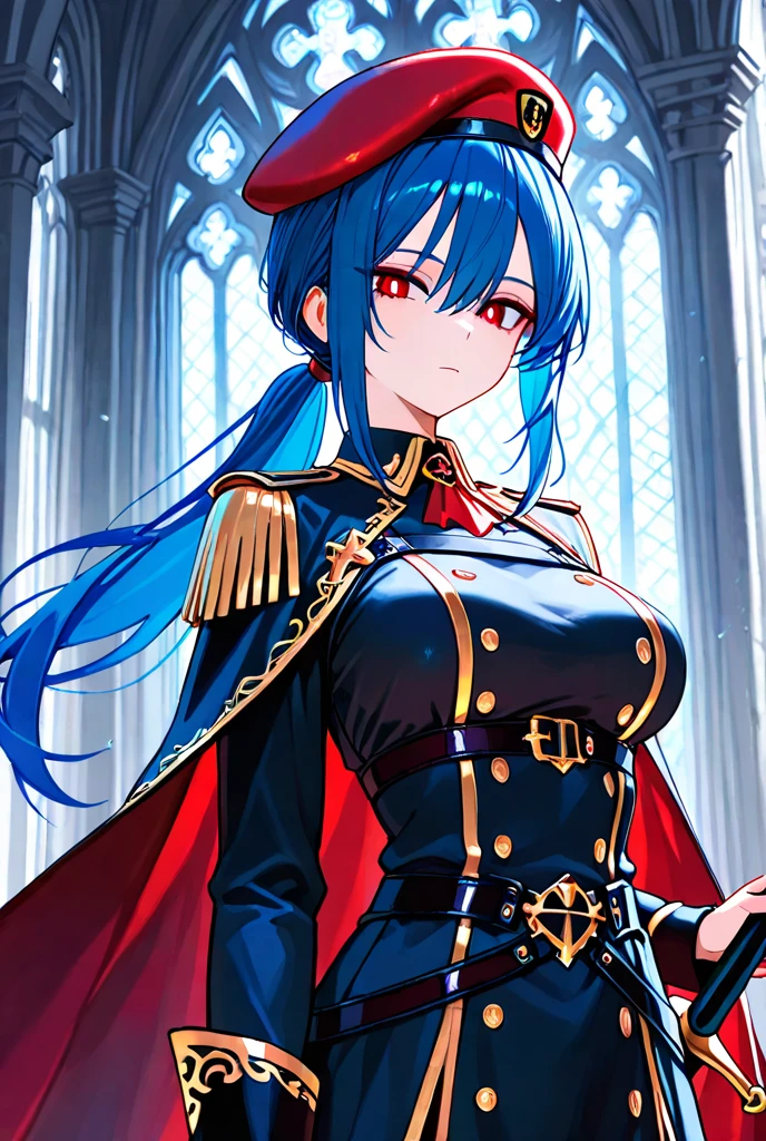 (masterpiece, best quality), intricate details,
1girl, <lora:Kizuki - Medaka Box - Kurokami Medaka:0.8> kurokami medaka, red eyes, blue hair, long hair, ahoge, large breasts, cleavage cutout, clothing cutout,
<lora:ArmorFusion:0.4> armor, cross, pauldrons, skulls,