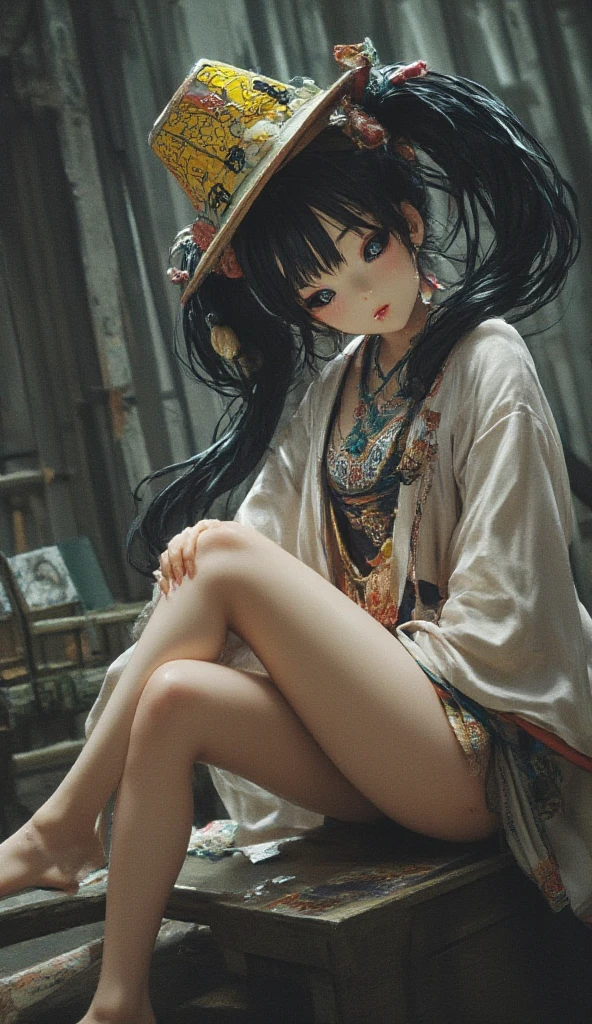 (Best image quality、highest quality、Highest Resolution、Ultra-realistic photos、Full body photo、masterpiece、16k、)A beautiful woman with black hair longer than her height。Alone in a glittering hall。White underwear or nude。so much hair。Brush your hair back。Hair soars。hair length about 5 meters。Hair wrapped around the body。Amazingly beautiful woman。Her incredibly long and straight hair is very sexy.。The longest hair in the world。World Long Hair Contest Winner。Carefully cared for, shiny and beautiful hair。I'm proud of the length of my hair。I'm proud of the length of my hair。She is proud of her very, very long hair.。Very long, voluptuous hair。Long and beautiful hair is loved by people all over the world.々is captivating。A smile that shines with long hair。Sleeping face down on the floor。Lying on the floor。Crawling to the floor。