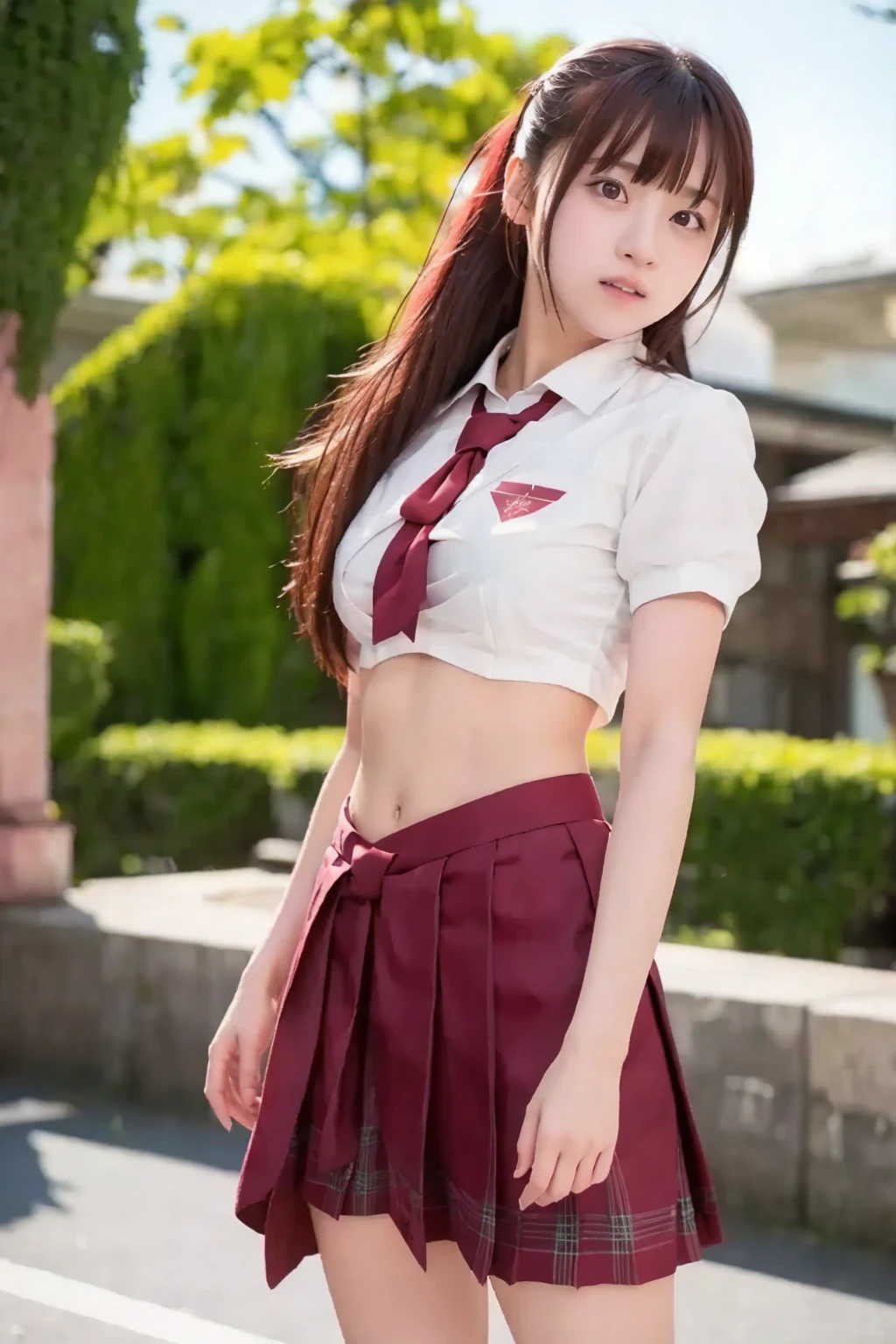 (Ultra realistic, high res), (1young girl), (extremely detailed beautiful face), Amazing face and eyes, (Best Quality:1.4), (Ultra-detailed), (extremely detailed CG unified 8k wallpaper), Highly detailed, High-definition raw color photos, Professional Photography, Realistic portrait, Amazing face and eyes, Pink eyes, (High School Uniform, Pleated mini-skirt:1.3), (High school uniform with wide open breasts:1.1), Mini skirt, Brown hair, Model, depth of fields, School, classroom, (crawl on all fours:1.1), (no panties:1.3), (((Bokeh))), depth of fields, (View from below:1.1),