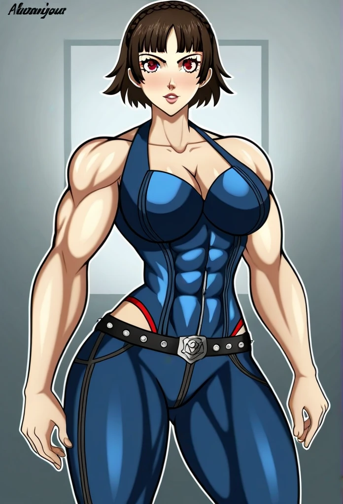 (big muscular female bodybuilder, beautiful detailed eyes, beautiful detailed lips:1.1,strong physique, two short pigtails, (smile), pink (bra and panties), lifting weight, muscular arms and legs:1.2, toned abs, powerful expression,sweating:1.1, bed background:0.9, intense focus:1.1, vibrant colors, dramatic lighting),rippling muscles,sturdy frame,dark tan,fit around the waist,tight abs,strong arms and shoulders,intense expression,determined look,well-defined muscles and veins,straining muscles,artistic pose,steely gaze,side lighting,powerful presence,vivid colors,dynamic composition,studio lighting,physically-based rendering,athletic build,bodybuilding silhouette,professional,gritty texture,bokeh,(LOOKING AT FRONT).