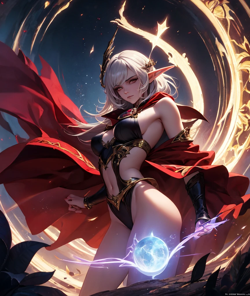 Dragon horns, big drangon tail, Fullbody, feet, standind, foot silver goddess in flame-red pleated skinny cloth with golden lines accents, long sleeves, fireball, satin, fur, (stockings), decollete, natural breasts, slim body, big weapons, ((rune lines on skin)), zettai ryouiki, medium length hair with golden red strands, beautiful detailed bright fire eyes, bunny ears, portrait, most realistic, highest quality, best quality, Detailed,Realistic, 4k highly detailed digital art, leotard, octane render, bioluminescent, (cool_color), best pixels, 8k ultra