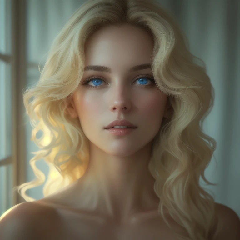 blond woman with blue eyes and long blond hair posing for a picture, realistic digital painting, digital art of an elegant, gorgeous digital painting, elegant digital painting, realistic digital illustration, stunning digital painting, realistic digital art 4 k, realistic digital art 4k, photorealistic digital painting, glossy digital painting, sultry digital painting, digital art portrait, stunning digital illustration