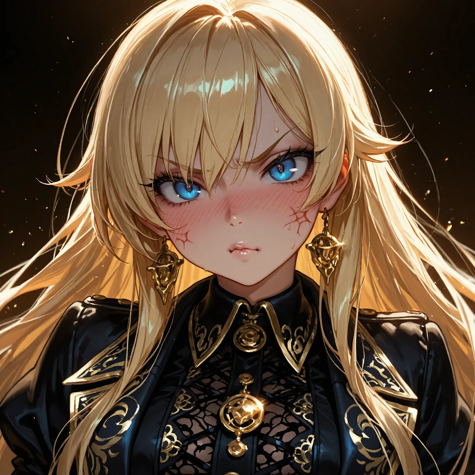 masterpiece,best quality,extremely detailed CG,ultra-detailed,beautiful detailed eyes,1woman,monster woman,bodypaint,angry smile,sexy makeup,yellow eyes,dynamic pose,