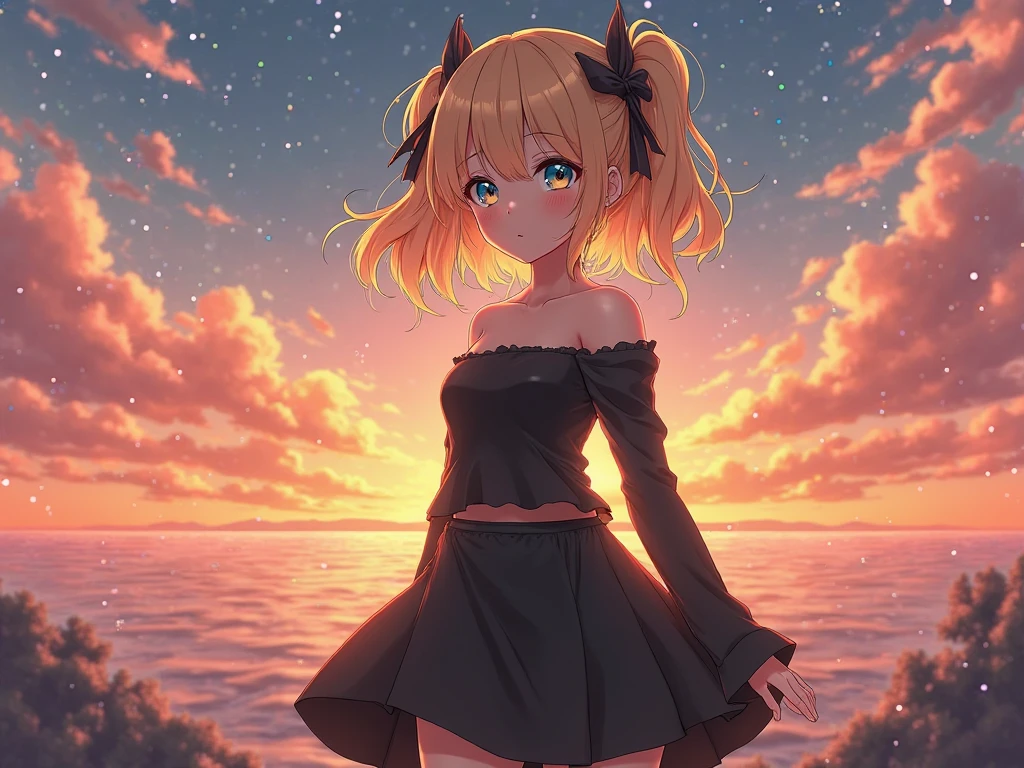 Anime girl with horns and she is nuked with, ((Light brown bun hair))(gothic maiden anime girl girl, anime fan, anime moe art style, anime girl girl wearing, nightcore, (anime girl girl), 4K anime-style, curvilinear, high quality anime art style, animes, demon animes