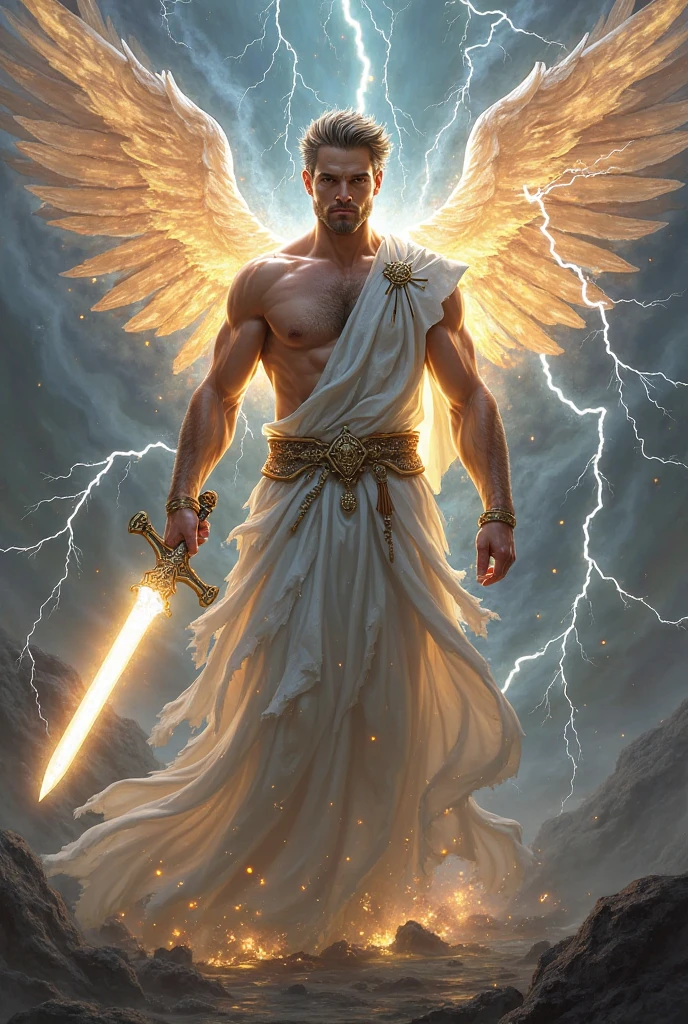 Young Man, clothed with a robe which reached to His feet and with a girdle of gold about His breast,His head and His hair were white like bright white wool, and His eyes [flashed] like a flame of fire,
His feet glowed like burnished (bright) bronze as it is refined in a furnace,and His voice was like the sound of many waters,In His right hand He held seven stars, and from His mouth there came forth a sharp two-edged sword, and His face was like the sun shining in full power at midday