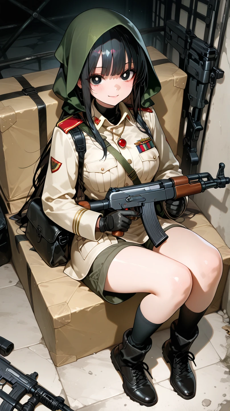 solo play,toddler,black hair,nipple,(military uniform:1.5)、Show your chest、spreading one's vagina,blush、Embarrassed face、A beautiful hotel room、Anime illustrations、Officer's uniform、A beautiful medal、Showing off female genitalia、lure,SS,ass hole