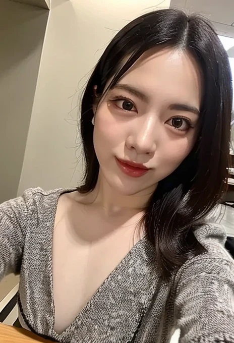 (8K, RAW Photos, Highest quality, masterpiece:1.2), (Realistic, photo-Realistic:1.37), Super detailed,
1 Girl,cute, alone,Beautifully detailed skies,Detailed Cafe,night,Sitting,Date,(Red nose),(smile:1.1),(Mouth closed),Large Breasts, seductive smile, Large opening, Professional Lighting, Sony A7R4, Zesse 50mm F1.8,,Put your arms behind your head:1.5,Mole under the eye:1.Two medium breasts,Beautiful attention to detail,,(short hair:1.2),Floating Hair、Hotel、On the bed、Ahegami